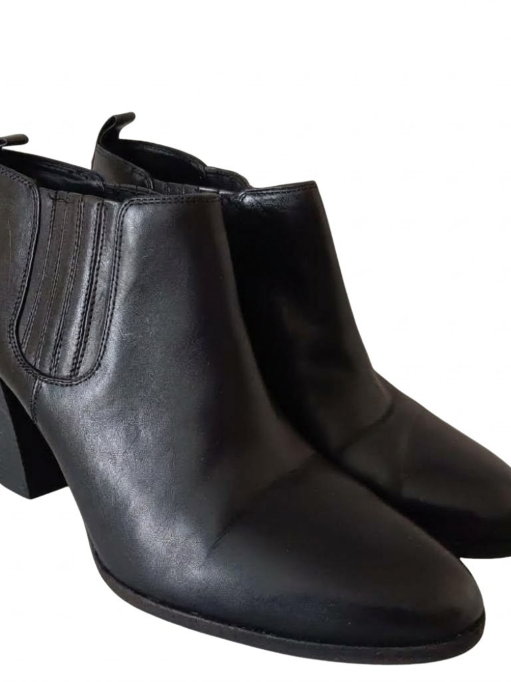 Michael Kors Black Leather  Ankle Booties 9.5 Dark Academia Office Cowgirl Chic
